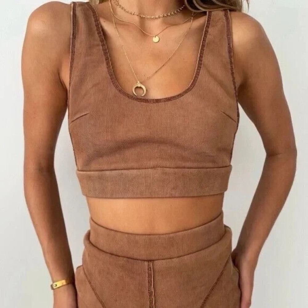 Tiger Mist Alfred Tan Crop Top